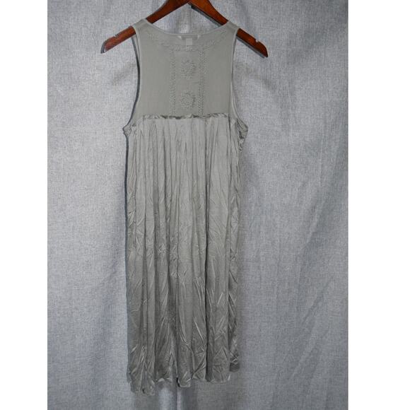 Banana Republic Gray Embroidered Silk Blend Sleeveless Dress Size M NWT - Picture 4 of 4